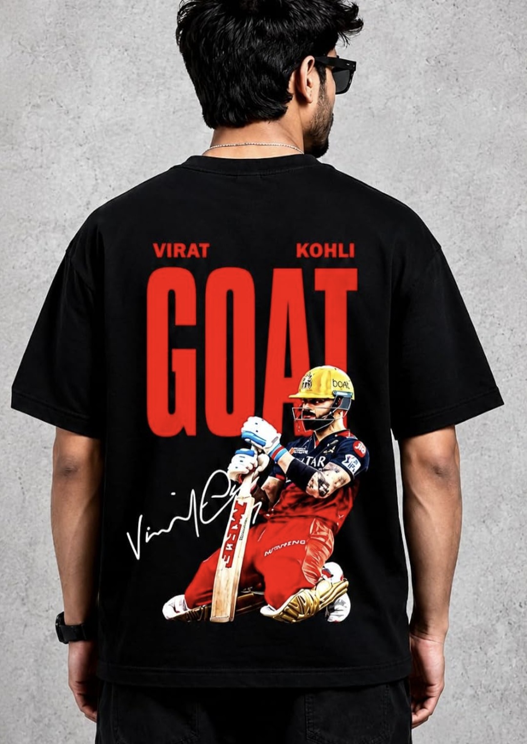 Virat Kohli Goat Black Tshirt