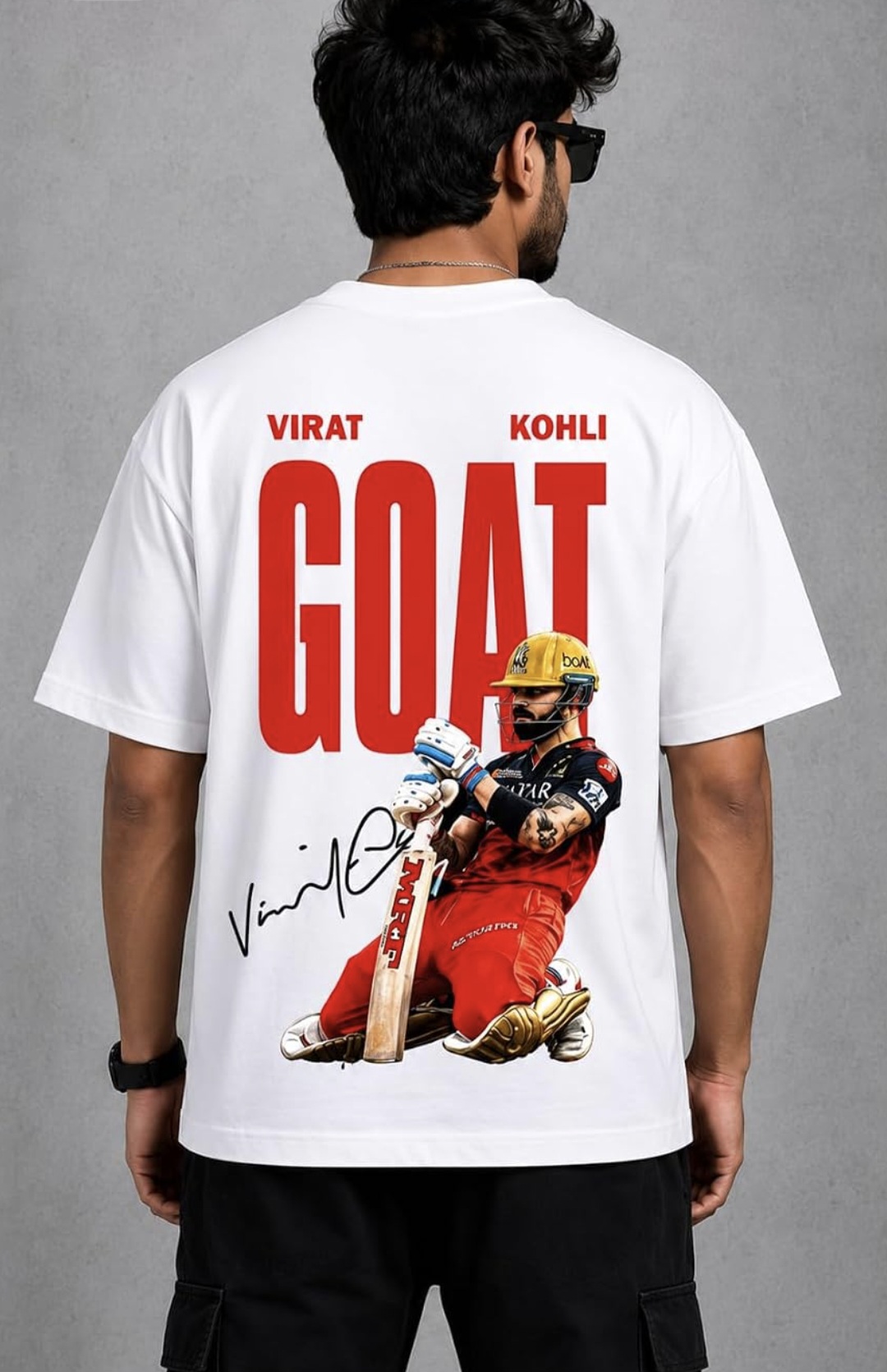 Virat Kohli Goat White Printed